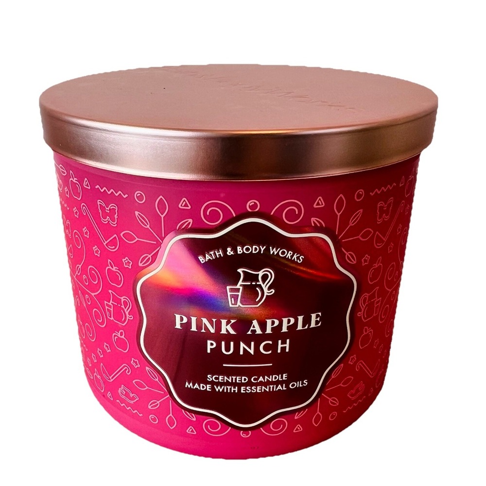 Bath & Body Works PINK APPLE PUNCH 3 Wick Jar Candle 14.5 oz